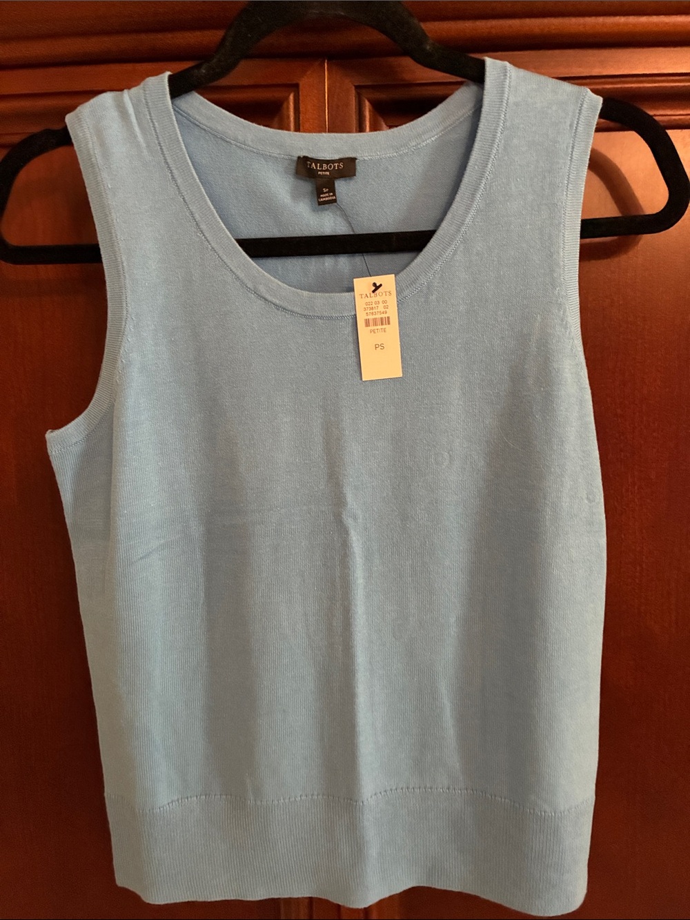 Talbots Light Blue Sleeveless Cotton Knit Tank
